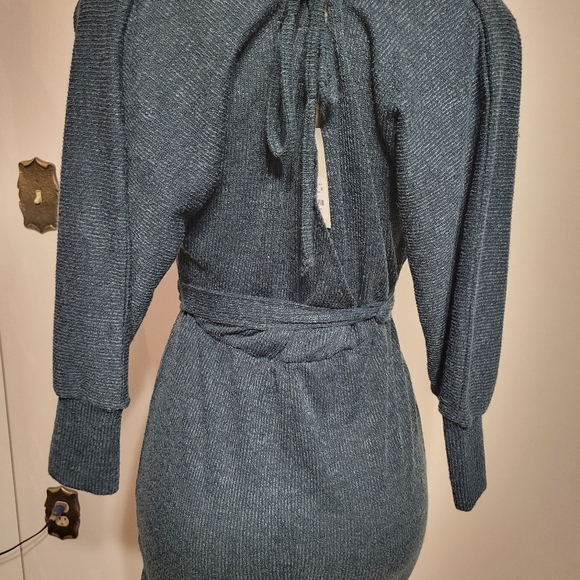 Francesca Green Sweater Dress  Medium Christmas Hoildays Wrap Layers - Picture 5 of 6